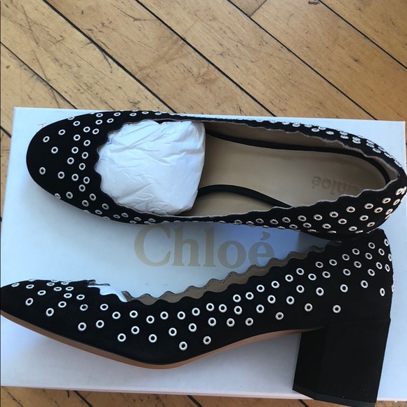Chloe Shoes - Chloé Scalloped Suede Pump (Women)